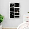 Image de Armoire À Bijoux Avec Miroir Et Éclairage Led Mural Blanc Vidaxl