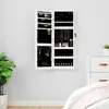 Image de vidaXL Armoire à bijoux avec miroir et éclairage LED mural blanc 353250