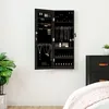 Image de Armoire À Bijoux Avec Miroir Et Éclairage Led Mural Noir Vidaxl