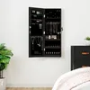 Image de vidaXL Armoire à bijoux avec miroir et éclairage LED mural noir 353251