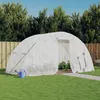 Image de Serre Avec Cadre En Acier Blanc 10 M² 5x2x2,3 M Vidaxl