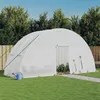 Image de vidaXL Serre avec cadre en acier blanc 12 m² 6x2x285 m polytunnel serre à cadre froid serre pour tomate serre de 364091