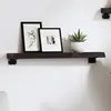 Image de Étagère Murale Marron Foncé 60x10x4 Cm Bois Chêne Massif Traité Vidaxl