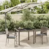 Image de Ensemble À Manger De Jardin 3 Pcs Coussins Gris Résine Tressée Vidaxl