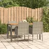 Image de vidaXL Ensemble à manger de jardin 5 pcs coussins gris résine tressée ensemble de salle à manger ensemble de salle à 3185019
