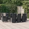 Image de vidaXL Ensemble à manger jardin 9pcs et coussins noir résine tressée ensemble de salle à manger ensemble de salle à manger 3185194