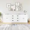 Image de Buffets 3 Pcs Blanc Bois D'ingénierie Vidaxl