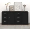 Image de Buffets 2 Pcs Noir Bois D'ingénierie Vidaxl