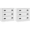 Image de Buffets 2 Pcs Blanc Bois D'ingénierie Vidaxl