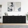 Image de Buffets 3 Pcs Noir Bois D'ingénierie Vidaxl