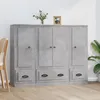 Image de Buffets 3 Pcs Gris Béton Bois D'ingénierie Vidaxl