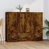 Image de Buffets 3 Pcs Chêne Fumé Bois D'ingénierie Vidaxl