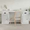 Image de Bureau Avec Armoire Blanc Bois D'ingénierie Vidaxl
