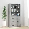 Image de Buffet Haut Gris Béton Bois D'ingénierie Vidaxl