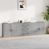 Image de vidaXL Buffets 3 pcs gris béton bois dingénierie 3185403