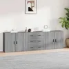 Image de vidaXL Buffets 3 pcs Sonoma gris Bois dingénierie 3185405