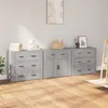 Image de Buffets 3 Pcs Sonoma Gris Bois D'ingénierie Vidaxl