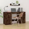 Image de Bureau Avec Armoire Chêne Fumé Bois D'ingénierie Vidaxl