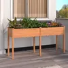 Image de vidaXL Jardinière avec doublure marron 161x45x76 cm bois massif sapin 364237