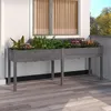 Image de Jardinière Avec Doublure Gris 203x53x76 Cm Bois Massif De Sapin Vidaxl