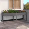 Image de vidaXL Jardinière avec doublure gris 203x53x76 cm bois massif de sapin 364241