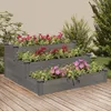 Image de Lit Surélevé De Jardin Gris 120x120x56 Cm Bois Massif De Sapin Vidaxl
