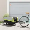 Image de vidaXL Remorque de vélo noir et vert 45 kg fer 94053