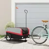 Image de vidaXL Remorque de vélo noir et rouge 45 kg fer 94062