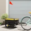 Image de vidaXL Remorque pour vélo noir et jaune 30 kg fer 94078
