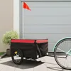 Image de vidaXL Remorque de vélo noir et rouge 45 kg fer 94083
