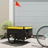 Image de vidaXL Remorque pour vélo noir et jaune 45 kg fer 94085