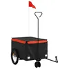 Image de Remorque de vélo - vidaXL - 30 kg capacité - Fer robuste - Orange - 124x53x45 cm - Barre dattelage