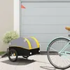 Image de vidaXL Remorque de vélo noir et jaune 30 kg fer 94120