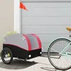 Image de vidaXL Remorque de vélo noir et rouge 45 kg fer 94125