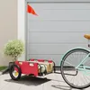 Image de vidaXL Remorque de vélo cargo rouge tissu oxford et fer 94160