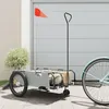 Image de Remorque de vélo gris et noir tissu oxford et fer