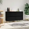 Image de Buffets 2 Pcs Noir 60x35x70 Cm Bois D'ingénierie Vidaxl