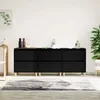 Image de Buffets 3 Pcs Noir 60x35x70 Cm Bois D'ingénierie Vidaxl