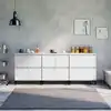 Image de Buffets 3 Pcs Blanc 60x35x70 Cm Bois D'ingénierie Vidaxl