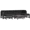 Image de Vidaxl salon de jardin 7 pcs avec coussins gris bois massif