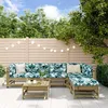 Image de vidaXL Salon de Jardin avec Coussins 7 pcs Canapés avec Dossier et Accoudoir Ensemble de Meubles avec Table Basse Patio 3185982
