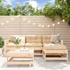 Image de vidaXL Salon de Jardin 5 pcs Canapé avec Repose-pied Ensemble de Meubles avec Table Basse Patio Terrasse Rustique Bois 3186186