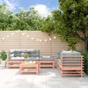 Image de vidaXL Salon de Jardin 6 pcs Canapé avec Repose-pied Ensemble de Meubles avec Table Basse Patio Terrasse Rustique Bois 3186205