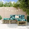 Image de vidaXL Salon de Jardin 4 pcs Canapés avec Repose-pied Ensemble de Meubles avec Table Basse Patio Terrasse Rustique Bois 3186507