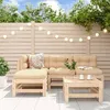 Image de vidaXL Salon de Jardin 5 pcs Canapés avec Repose-pied Ensemble de Meubles avec Table Basse Patio Terrasse Rustique Bois 3186557