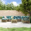 Image de vidaXL Salon de Jardin 8 pcs Canapés avec Repose-pied Ensemble de Meubles avec Table Basse Patio Terrasse Rustique Bois 3186584