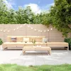 Image de vidaXL Salon de Jardin 4 pcs Banc avec Dossier Ensemble de Meubles avec Table Basse Patio Terrasse Rustique Bois Massif 3186592