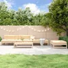 Image de vidaXL Salon de Jardin 5 pcs Canapés avec Repose-pied Ensemble de Meubles avec Table Basse Patio Terrasse Extérieur Bois 3186599