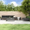 Image de vidaXL Salon de Jardin 5 pcs Canapés avec Repose-pied Ensemble de Meubles avec Table Basse Patio Terrasse Extérieur Gris 3186601