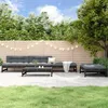 Image de vidaXL Salon de Jardin 5 pcs Canapés avec Repose-pied Ensemble de Meubles avec Table Basse Patio Terrasse Extérieur Noir 3186603
